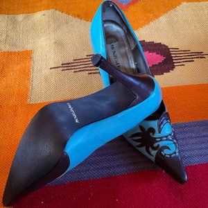 Blue and Brown Pumps